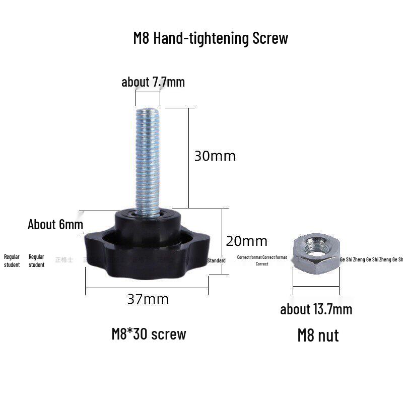 Live Broadcast Tripod Accessory: Rubber Head Screw Nut Handle, M5 Hand-Tightening Plastic Screw