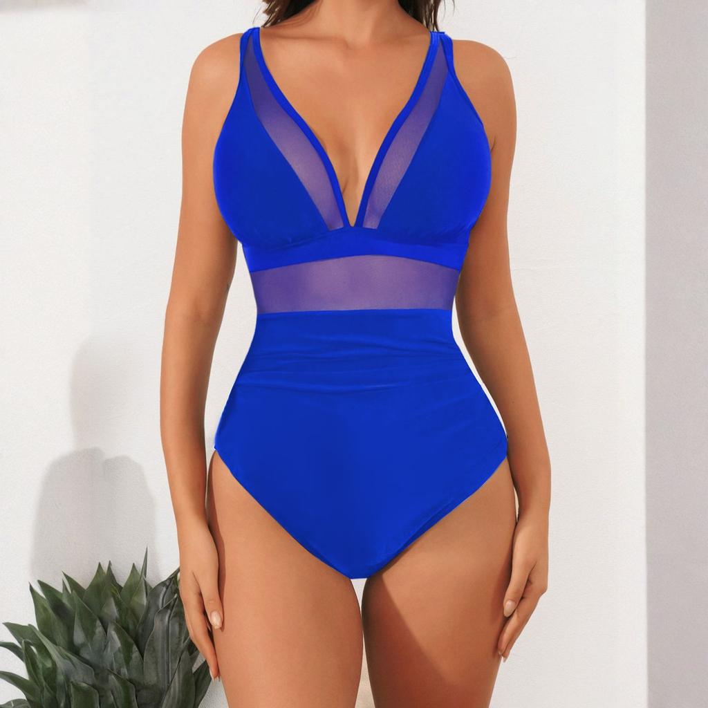 Women's Mesh Backless Sexy Bikini One-Piece Swimsuit