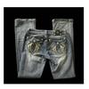 RogueWave American Vintage Y2K Rhinestone Wing Embroidered Jeans Womens Blue Low Rise Flared Denim Pants with Studded Pockets Streetwear