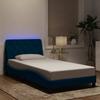 Vidaxl Bed Frame With LED, Blue, 100X200 Cm, Velvet