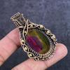 Ammolite Gemstone Handmade Copper Wire Wrap Jewelry Pendant 2.36" ET-4938