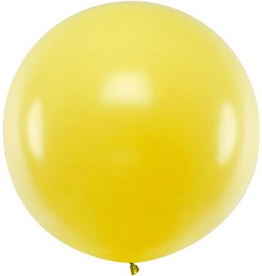 Balon Olbrzym 1 M, Pastel, Żółty, 1 Szt.