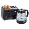 1.7L 2200W Rapid-Boil Kettle and 4-Slice Toaster Set with Limescale Filter, Black