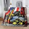 Firefighters Flannel Blanket God Bless Firefighters with Angle Wings Art Lightweight Warm Plush Kids Adults Birthday Dream Gifts