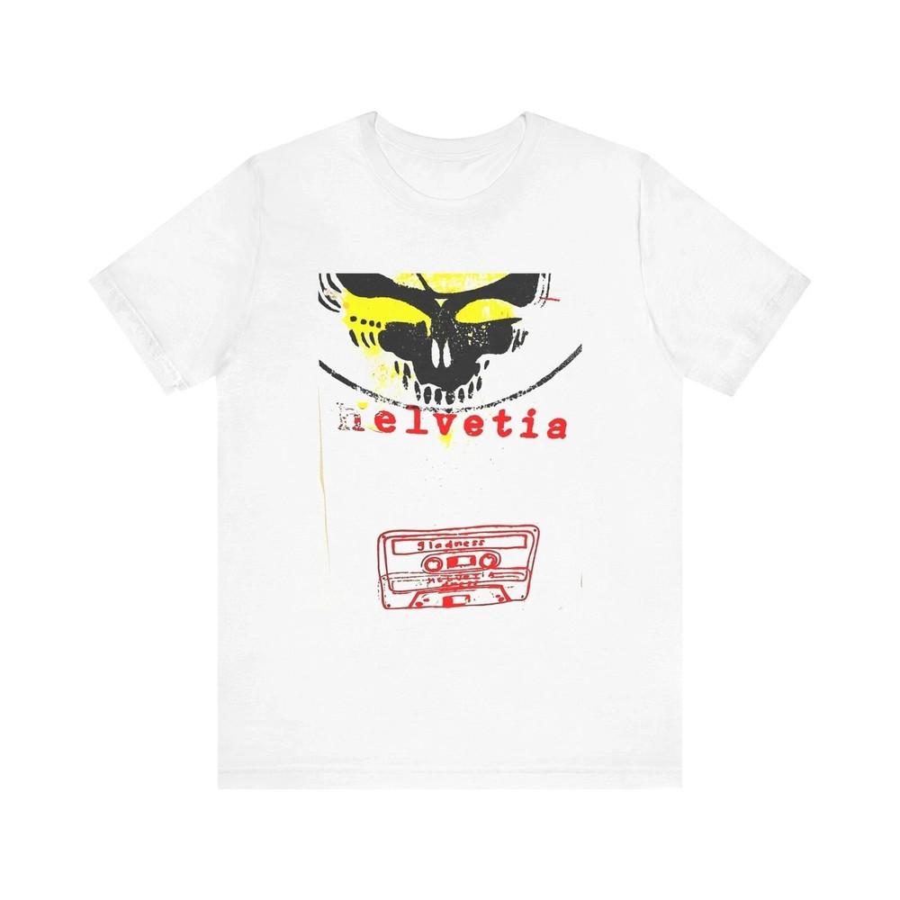 Helvetia Band White Color cotton all size T-Shirt Short Sleeve Unisex T-Shirt