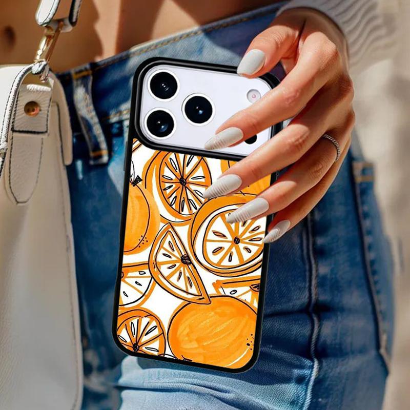Orange Pattern Phone Case For iPhone 17 Air 14 15 13 12 Max Cover For Apple 16e 11 Pro Max Plus Coque