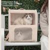 Portable Breathable Cat Carrier Foldable Detachable Pet Trolley Bag Large Capacity Rolling Crate for Travel Lightweight Suitcase