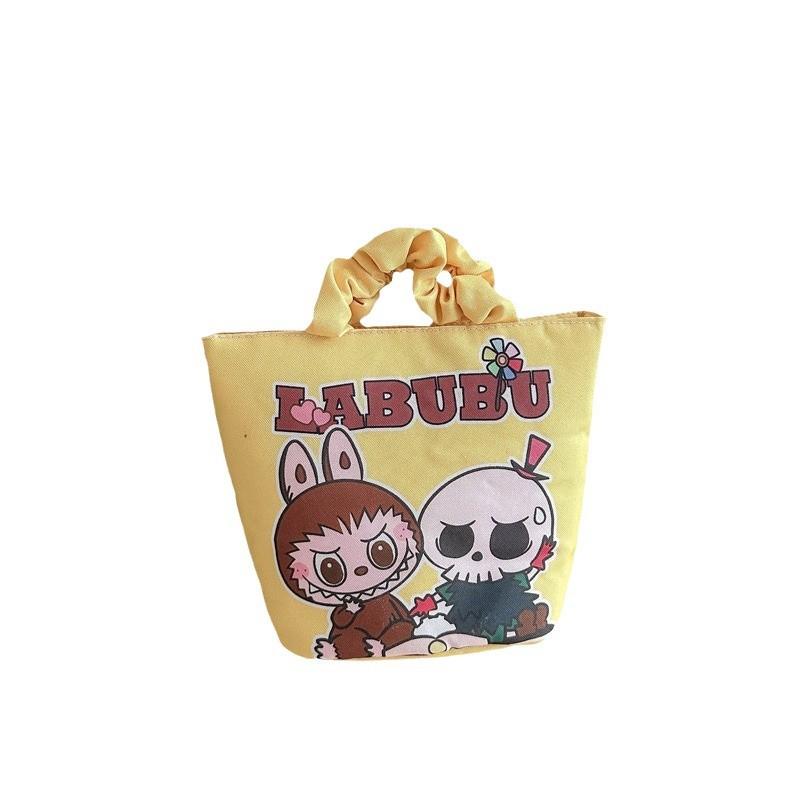 Labubu creative cartoon cute padded handbag Korean version high value ins style portable versatile bucket bag KTY
