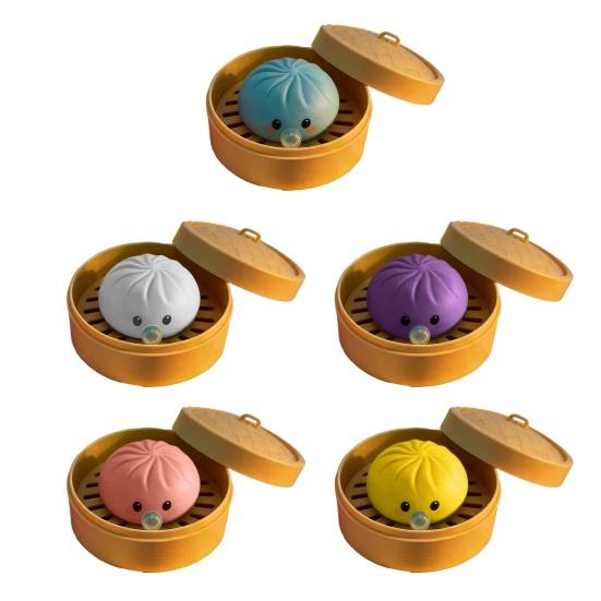 1/3/5Pcs Bubble Blowing Cartoon Dumpling Toy Stress Relief Steamed Bun Squeeze Toy Soft Stretchy Bubble Dough Ball Fidget Toy