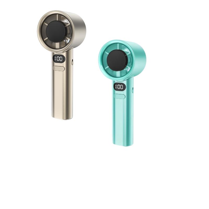 Portable Handheld Fan Cooling Fan with Digital Display USB Rechargeable 3-Speed Adjustable Wind High-speed For Travel Outdoor