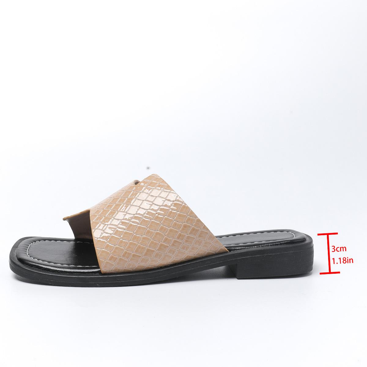 

2025 новые модные женские тапочки на платформе с открытым носком большого размера, однотонные, с квадратным носком 42 абрикосовый