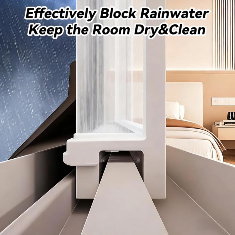 Window Water Blocking Strip Rainproof Barrier Self Adhesive Waterproof Seal Strip for Window Seams Anti-Drifting Rain Proof Sealant Strip