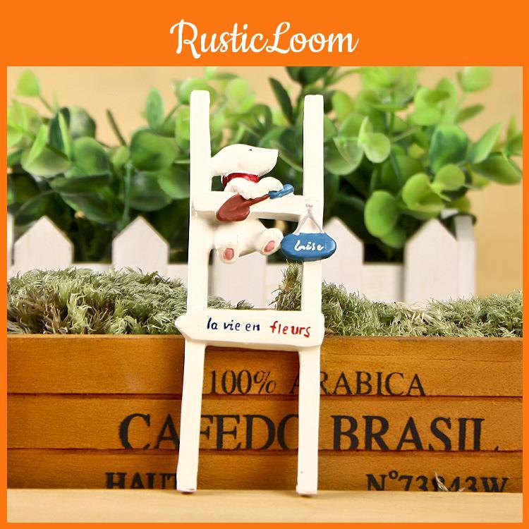 Climbing Creative Staircase Puppy Scene Mini Model Ornament For Decor Garden