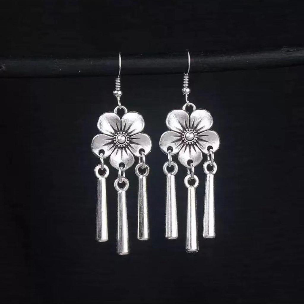 Bohemian Turquoise Owl Dream Catcher Tassel Earrings for Women