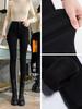 Tall Women's High-Waisted Plus Velvet Skinny Black Pants - Autumn/Winter 2025