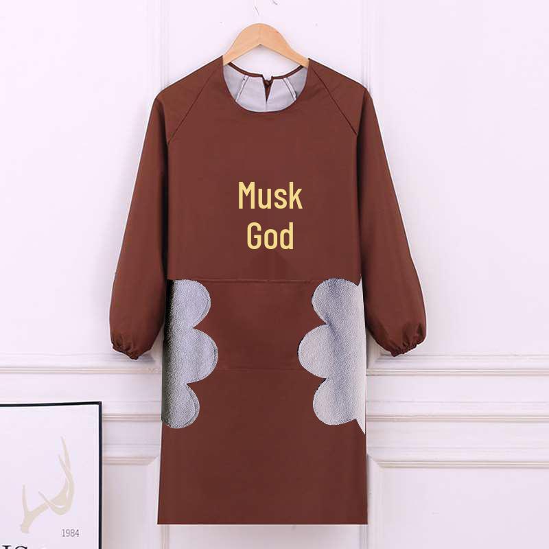 Waterproof and Oil-Proof Long Sleeve Kitchen Apron for Adults