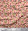Soimoi Japan Crepe Satin Fabric Swirl,Leaves & Rose Floral Printed Fabric 1 Metre 42 Inch