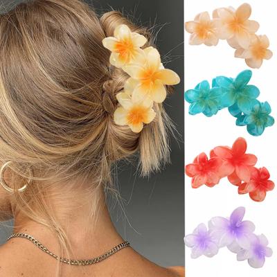 New Colored Flower Hair Claws Clip for Women Girls Sweet Hairpins Barrette Large Crab Hair Clips Hair Accessories Gifts