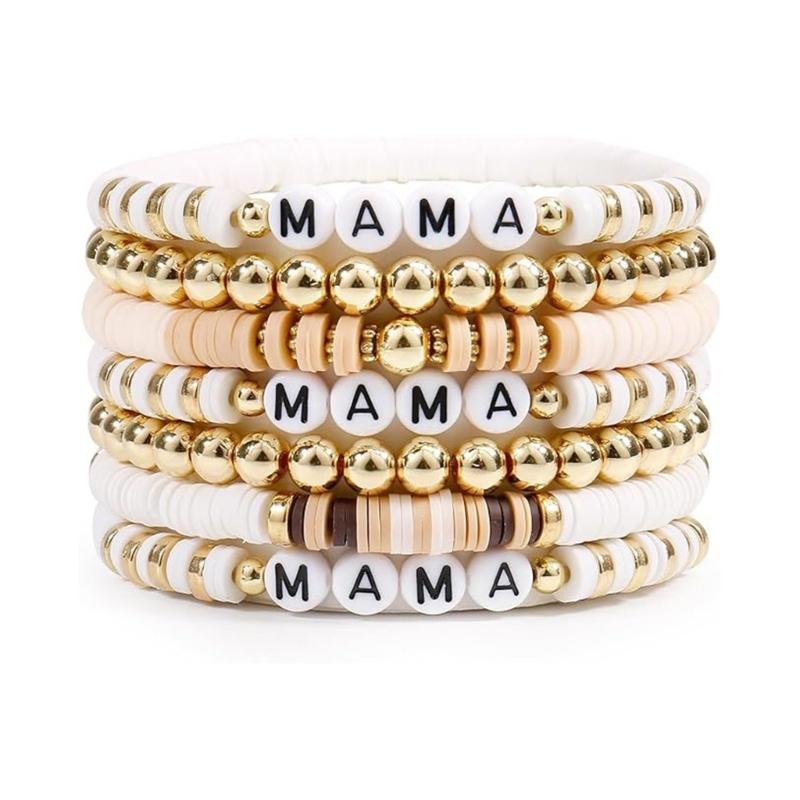 Fashion Colorful Beaded Bracelet Elastic Bracelet Soft Clay Stacking Bracelet Suitable for Casual and Party Wear