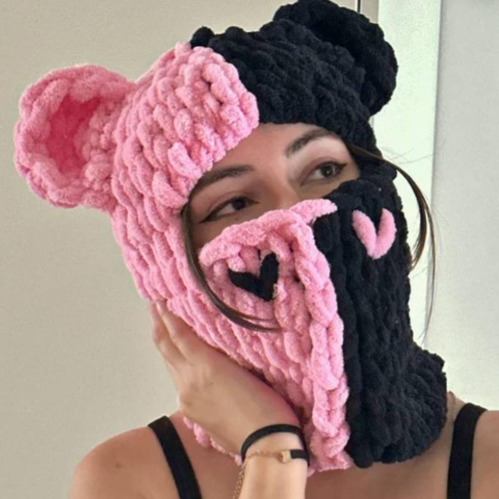 Maschera Facciale Invernale Maschera da Sci Balaclava Calda Lavorata a Maglia per Uomo Donna Copri Viso Antivento per Feste all'Aperto