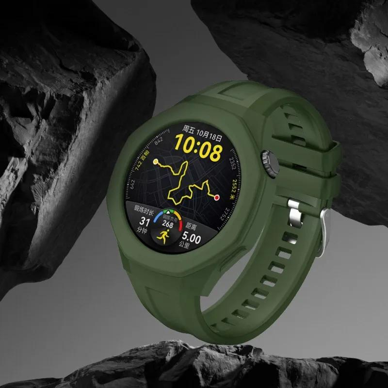 Silicone Protective Case Shell for Huawei Watch GT5 Pro 46MM Watchband Sport Bracelet Protective Cover for GT 5 Pro Watch Band