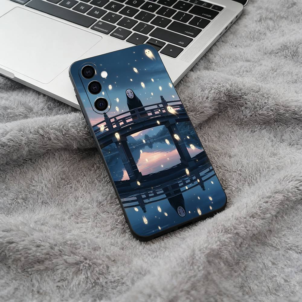 Hot-S-A-Spirited Away Phone Case For Samsung Galaxy A73,A71 A72,A70,A53,A52,A51,Soft Silicone Black Cover