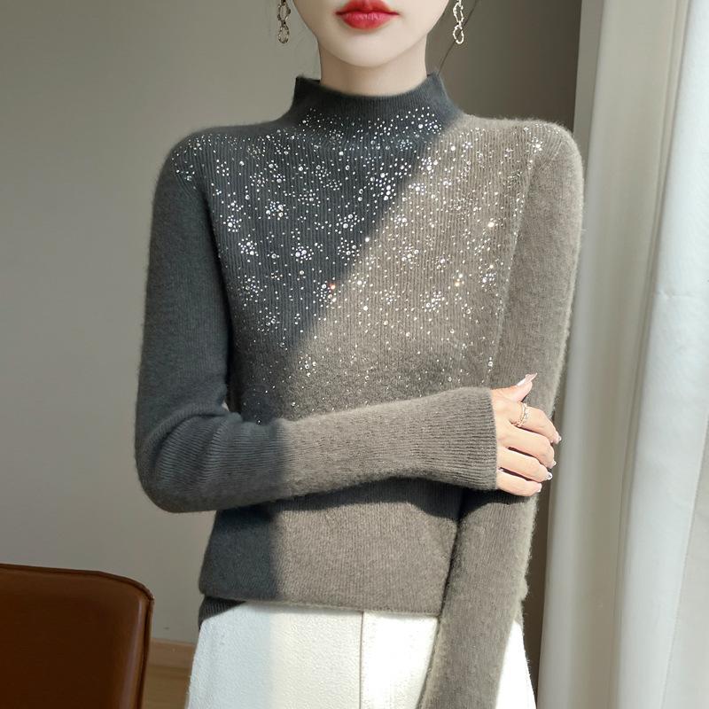 Autumn and Winter Seamless One Half-high Neck Women's Inner Slim Bottoming Knitwear