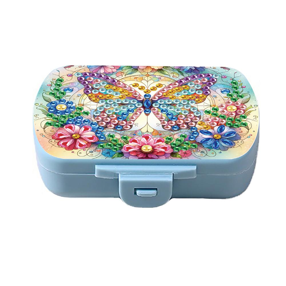 5D DIY Diamond Painting Dot Pill Case Diamond Painting Pill Dispenser Diamond Art Travel Medicine Storage Case for Art Craft