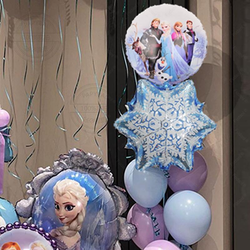 74pcs Frozen Princess Decoration Balloon Garland Arch Kit 40inch Blue Number Foil Balloon for Girl Birthday Party Favors Decor