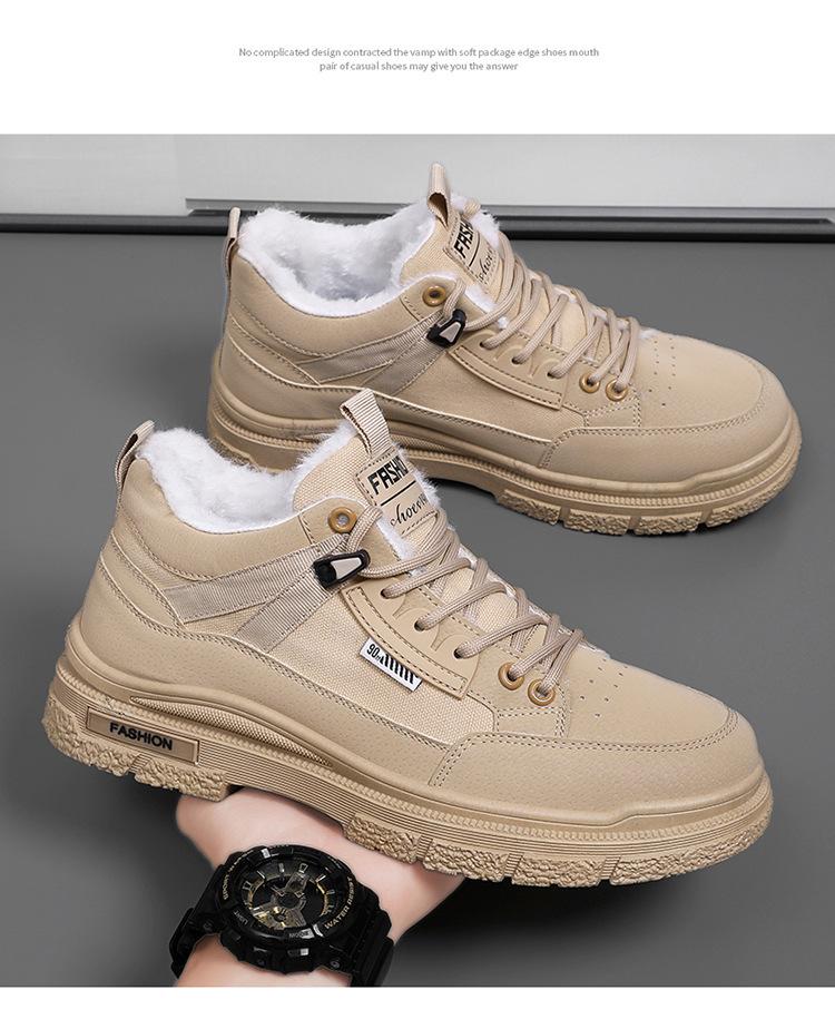 Winter velvet men's thickened thermal cotton shoes men's Martin boots thick-soled outdoor snow boots