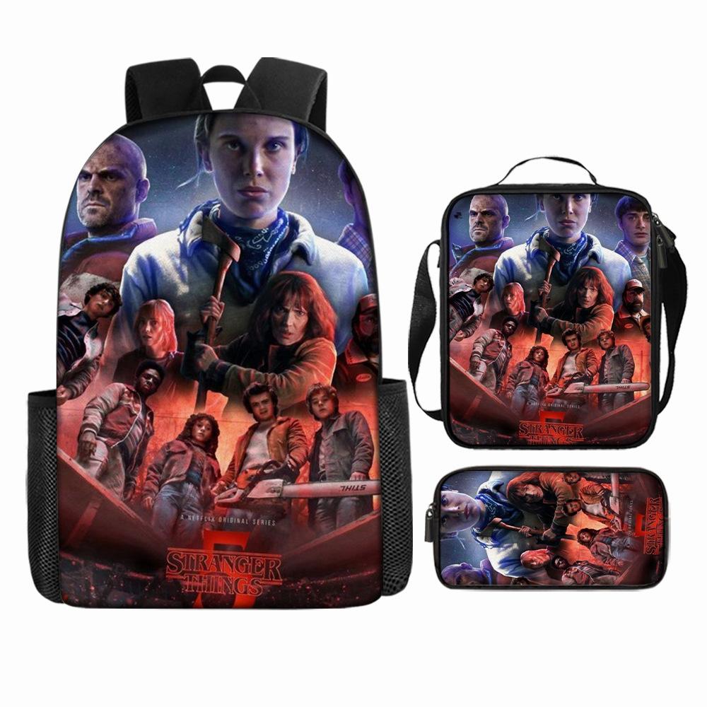 Stranger Things5 Rucsac pentru copii+geantă de umăr+etui pentru creioane KTB