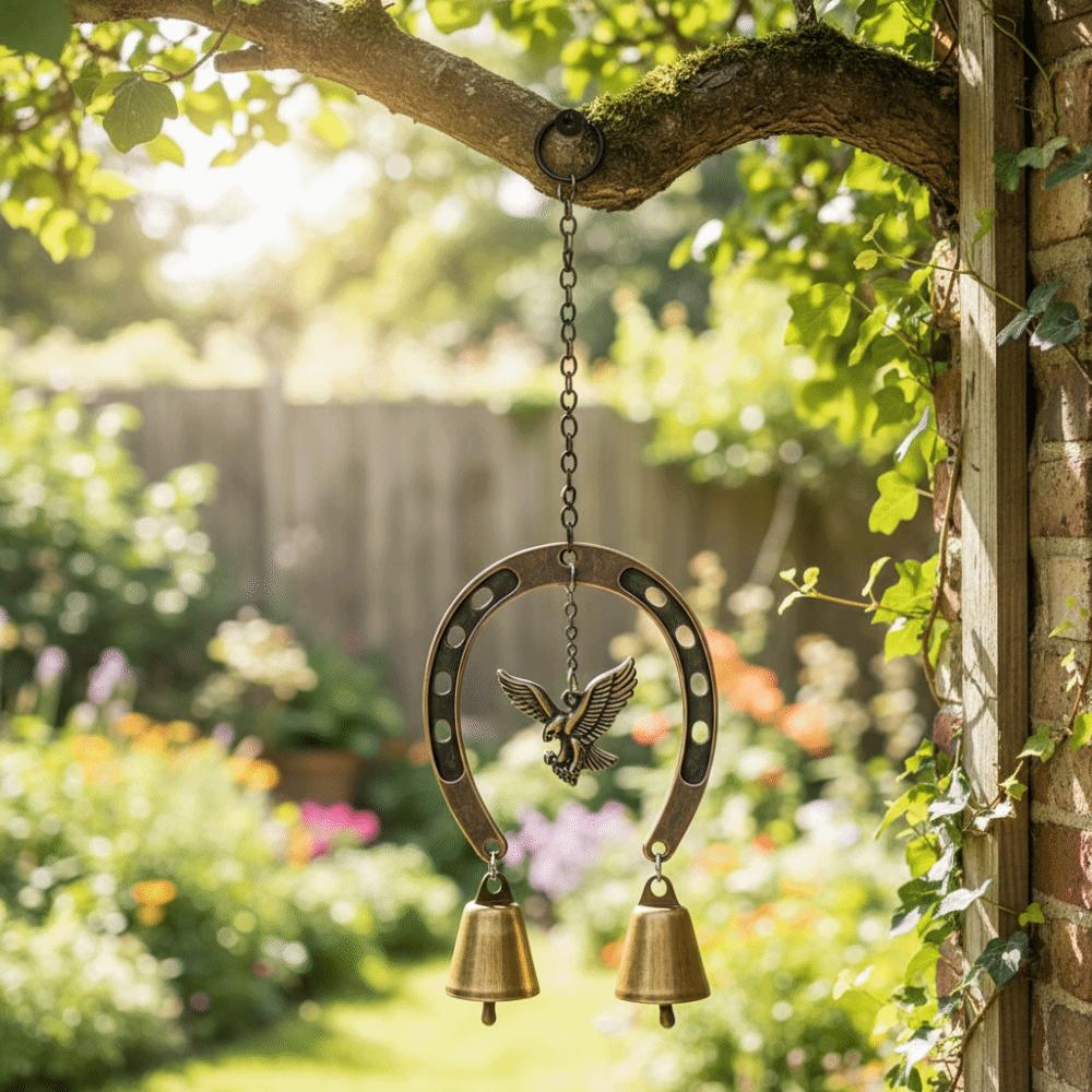 Horse-Shaped Outdoor Wind Chimes Vintage Metal Pendant Blessing Retro Wind Chimes  Backyard