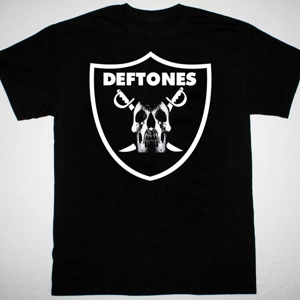 Deftones band logo black T-shirt cotton Short Sleeve all sizes L
