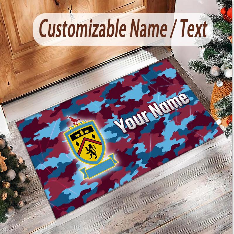 Tappeto in Velluto di Cristallo Personalizzato con Motivo Calcio Burnley Tappetino Antiscivolo per Pavimento