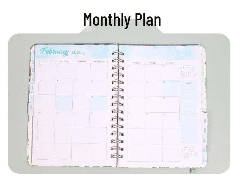 2026 English Student Weekly A5 Planner Coil Notebook