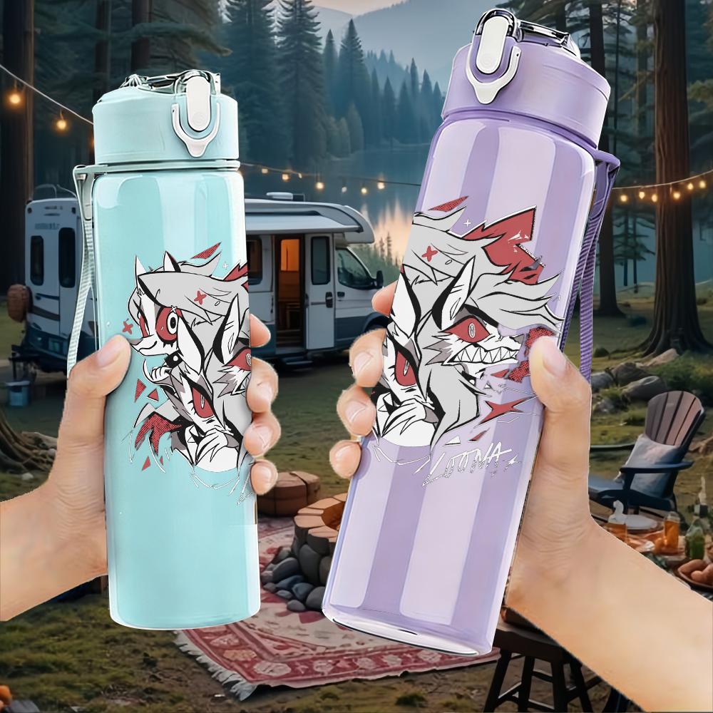 1PC Red Dragon Fantasy Retro Grunge Print 750ml Portable Sports Water Bottle Leakproof Gym Outdoor Travel Drink Cup