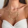 Ocean Metal Fish Pendant Necklace Mermaid Chain Stacked Collarbone Necklace
