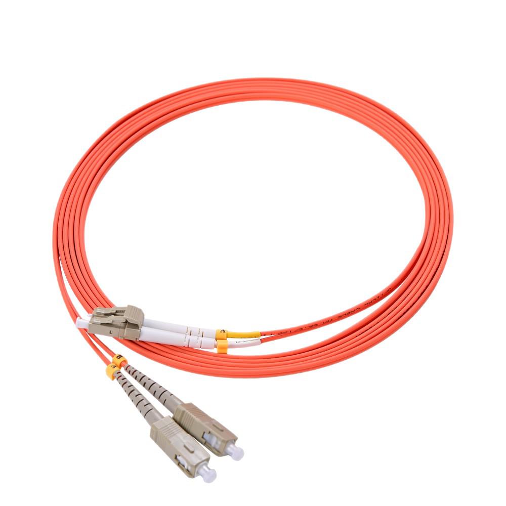 Low Smoke Halogen-Free LC-LC 2.0 Dual-Core Multimode Fiber Optic Patch Cord Pigtail for Telecom