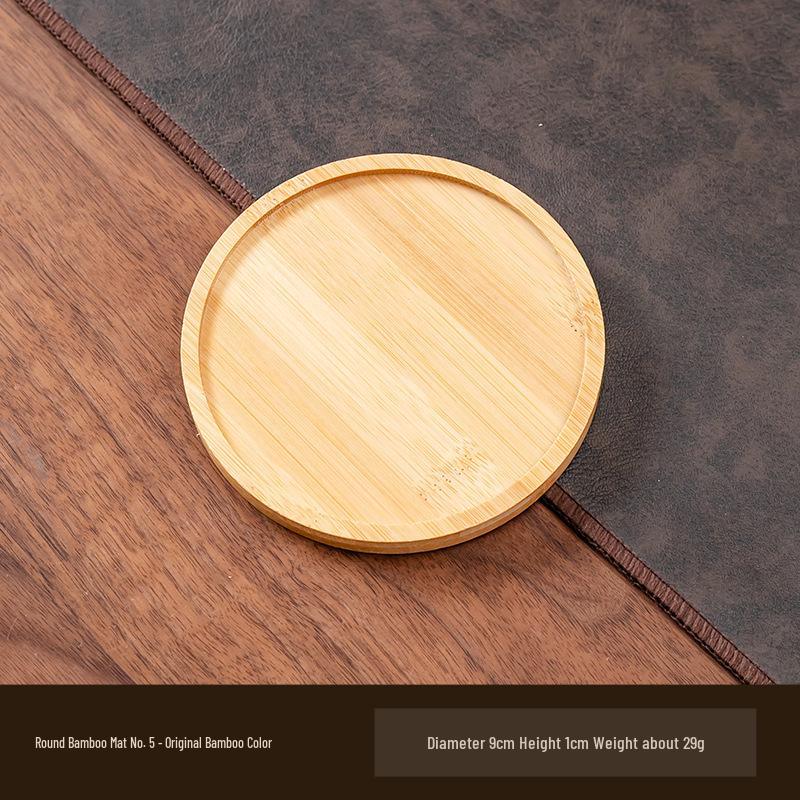Round Bamboo Anti-Slip Mat & Tray for Indoor Plants, Coasters, and Decor