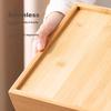 Dried Fruit Tray with Bamboo Wood Dividers, 4-Compartment Nut Dish, New Chinese Style Storage Box, Tea Brewing Tray for Living Room Coffee Table