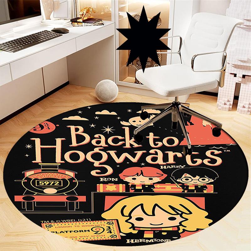 Harry Potter Printed Round Rug Carpet Chair Rug Area Rug Entryway Doormats,for Office Chair Living Room Bedroom Kitchen Room.