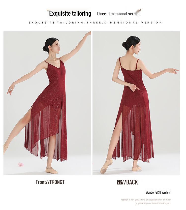 2025 Summer Wine Red Glitter Jumpsuit and Long Dress Jazz Dance Costume
