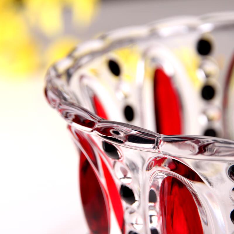 Tigela de Frutas de Vidro Vermelho Pintada à Mão Flavinmci