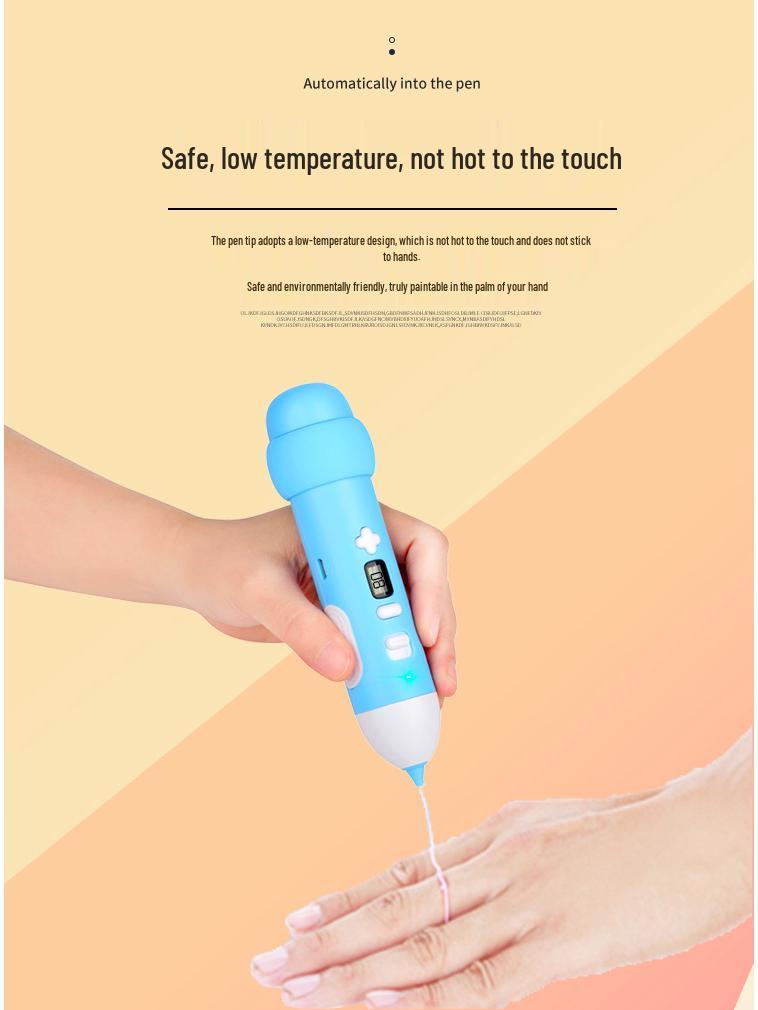 Wireless 3D Printing Pen with Screen Display - Low Temperature, Safe for Kids, Perfect for Hand Painting and Creative Gifts