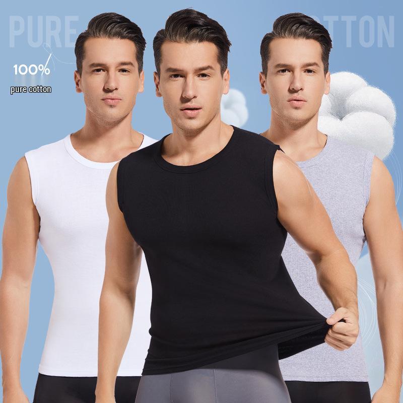 Men's Cotton Wide Shoulder Sweat-Absorbent Tank Top