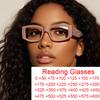 TR90 Blue Light Blocking Glasses for Women Fashion Pink Square Frame Reading Glasses Prescription 0 To +6 0