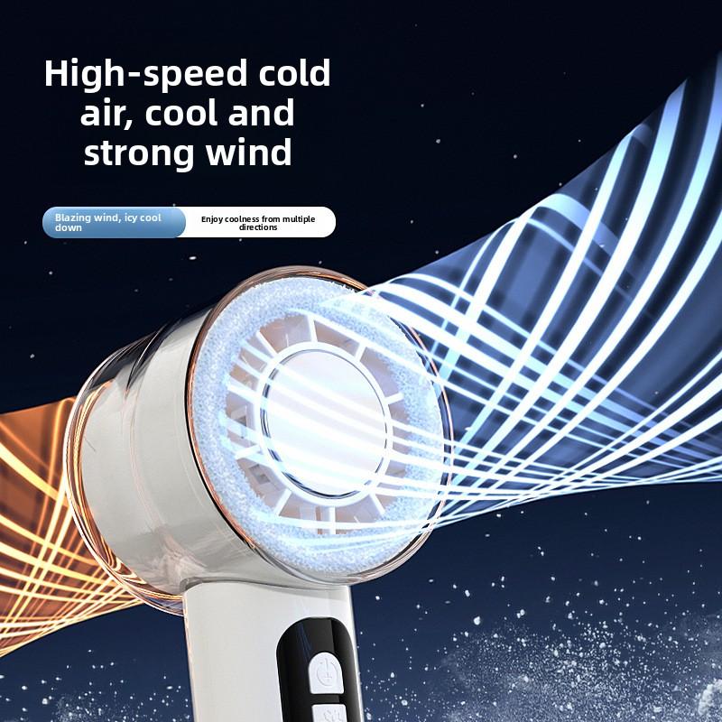 High-speed Digital Handheld Small Fan, USB Charging Portable Electric Fan, Gift for Students, Semiconductor Ice Pack Small Fan