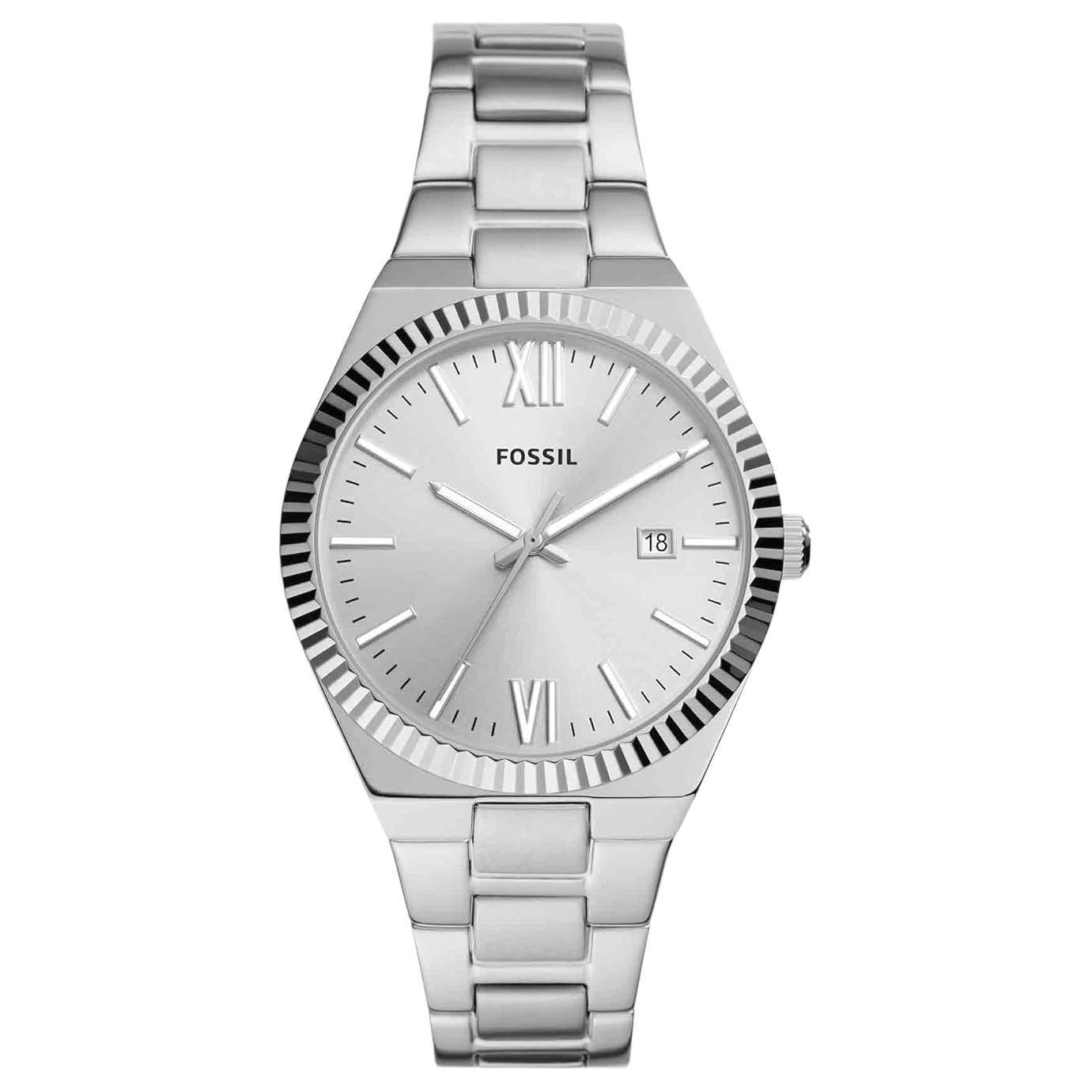 FOSSIL Wrist Watch Quartz Movement Stainless Steel Strap 38mm Silver Dial Women s Watch ES5300 Silver Dial