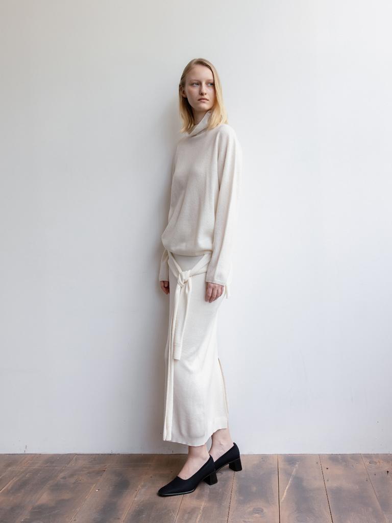 Race Maxi Wrap Skirt_Ivory