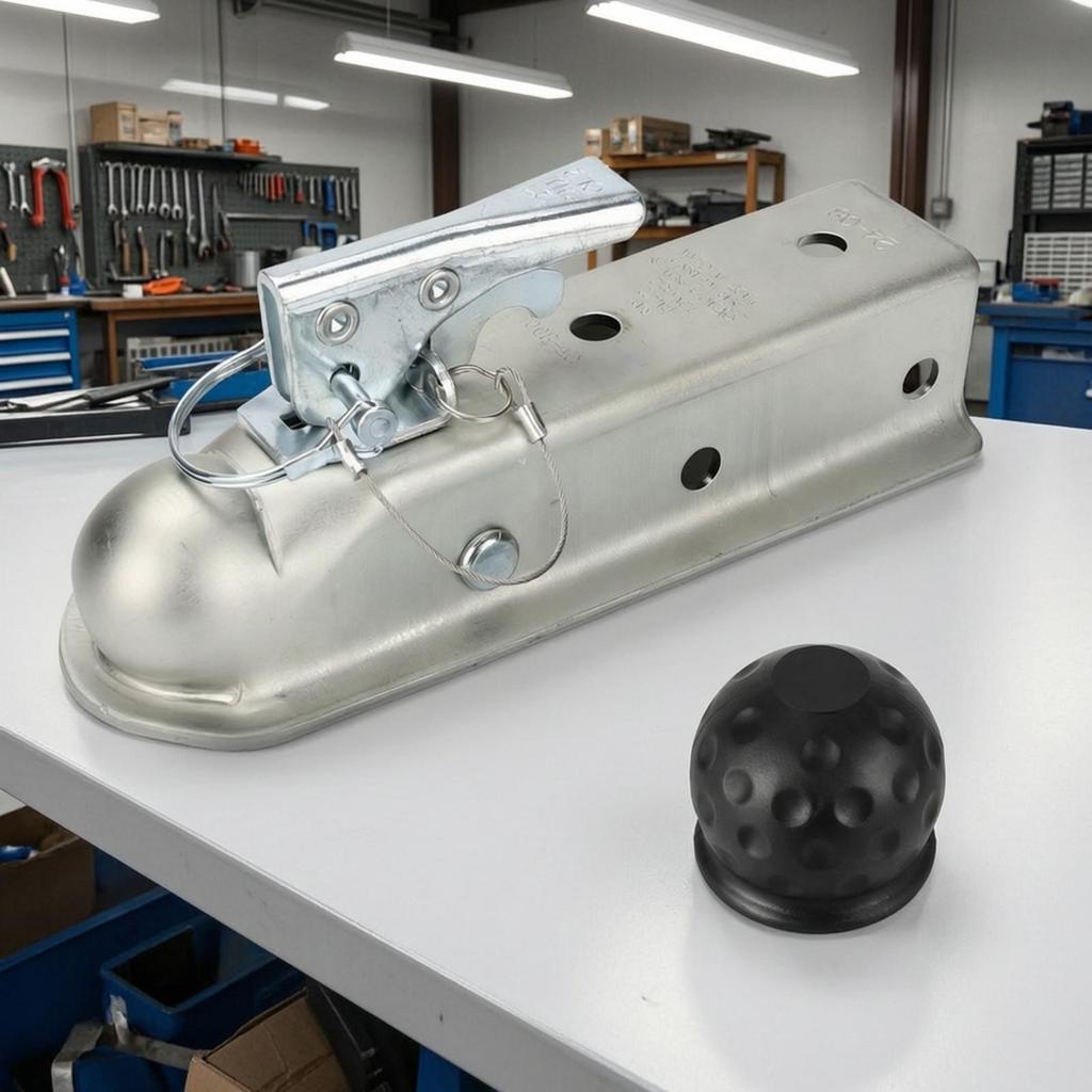Trailer Coupler with Ball Cap Heavy-Duty Hardware Secure for Towing